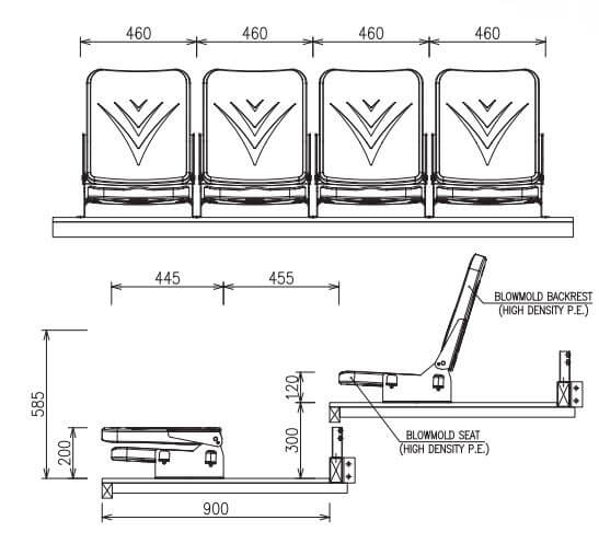Ghế hội trường nhập khẩu Hàn Quốc MS-1000P Ghế hội trường nhập khẩu Hàn Quốc MS-1000P