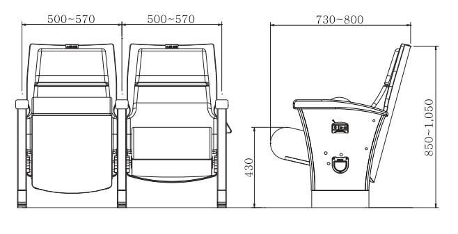 Ghế hội trường nhập khẩu Hàn Quốc MS-709