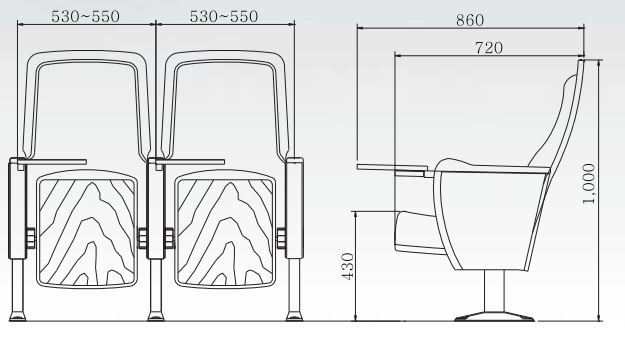 Ghế hội trường nhập khẩu Hàn Quốc MS-7101TB