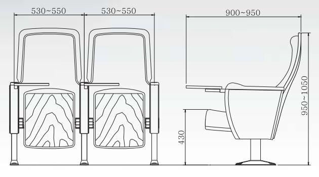 Ghế hội trường nhập khẩu Hàn Quốc MS-7102TB