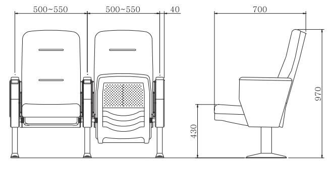Ghế hội trường nhập khẩu Hàn Quốc MS-716