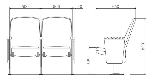 2D ghế hội trường nhập khẩu Hàn Quốc MS-722-1