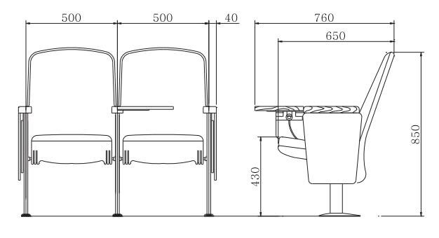 2D Ghế hội trường nhập khẩu Hàn Quốc MS-722-1TB 2D Ghế hội trường nhập khẩu Hàn Quốc MS-722-1TB