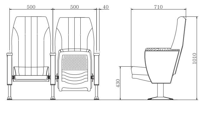 2D Ghế hội trường nhập khẩu Hàn Quốc MS-724-1