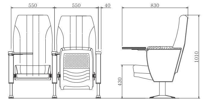 2D Ghế hội trường nhập khẩu Hàn Quốc MS-724-1TB