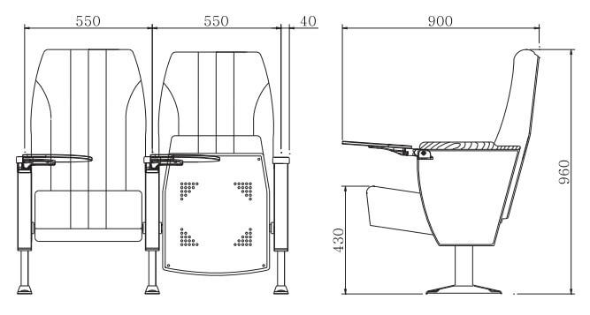 2D Ghế hội trường nhập khẩu Hàn Quốc MS-724TB