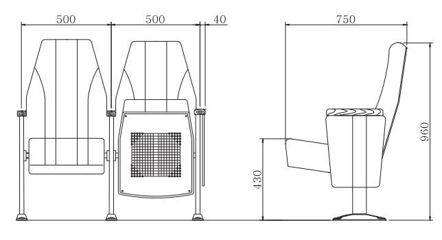 2D Ghế hội trường nhập khẩu Hàn Quốc MS-725