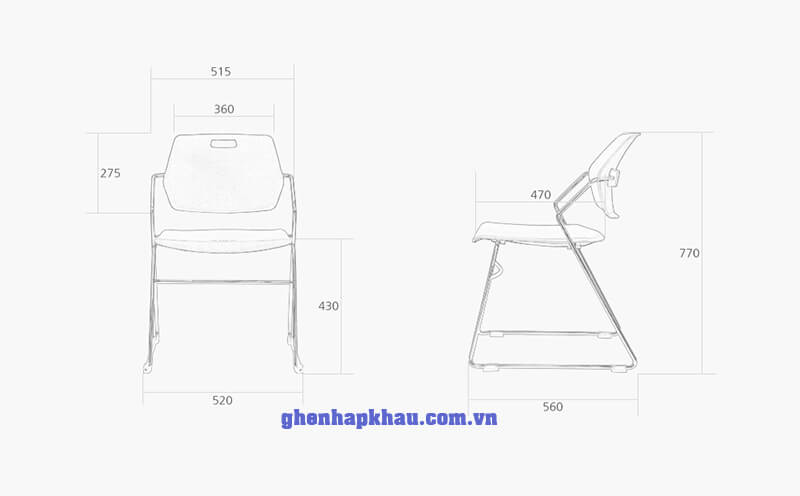 kích thước ghế chân quỳ nhập khẩu flash
