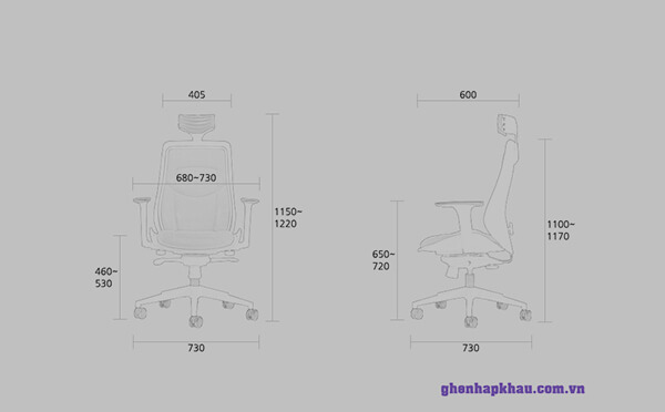 Ghế xoay nhập khẩu Revo Premium 2 Kích thước ghế revo