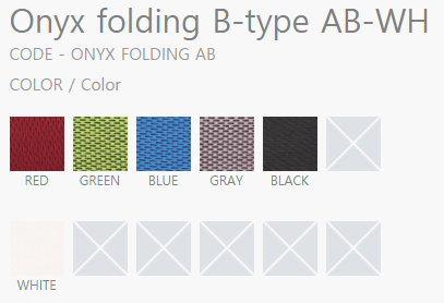 Ghế gấp nhập khẩu ONYX05 1 thông tin màu sắc của ghế