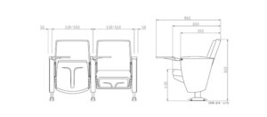 Kích thước Ghế hội trường HS-800MB-S