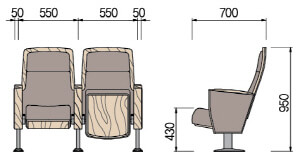 Kich thuoc Ghe hoi truong HY 1033