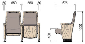 Tổng hợp mẫu ghế hội trường gỗ nhập khẩu bền đẹp 4 Kích thước Ghế hội trường HY-1035