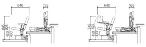 Hệ thống ghế hội trường đa năng Matrix System của Kotobuki Seating 7 Kích thước Ghế hội trường đa năng CS-01, CS-01T
