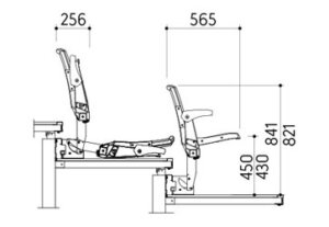 Hệ thống ghế hội trường đa năng Matrix System của Kotobuki Seating 11 Kích thước Ghế hội trường đa năng Vision