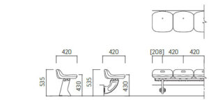 50 Mẫu ghế khán đài nhà thi đấu lưng cao, lưng thấp 28 Kích thước Ghế sân vận động BLMA-2500
