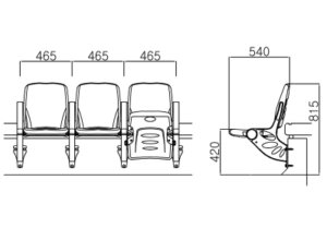 50 Mẫu ghế nhựa sân vận động nhập khẩu chất lượng cao 9 Kích thước ghế nhựa sân vận động HR-2030(W)