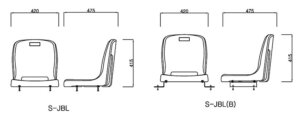 Kích thước Ghế sân vận động S-JBL, S-JBL(B)
