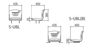 Kích thước Ghế sân vận động S-UBL, S-UBL(B)