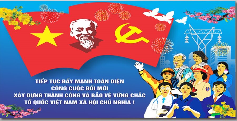 Khẩu hiệu tuyên truyền Mừng Đảng Mừng Xuân 2025, mẫu pano đẹp 3 Câu khẩu hiệu của Bác Hồ về xây dựng và bảo vệ Tổ quốc