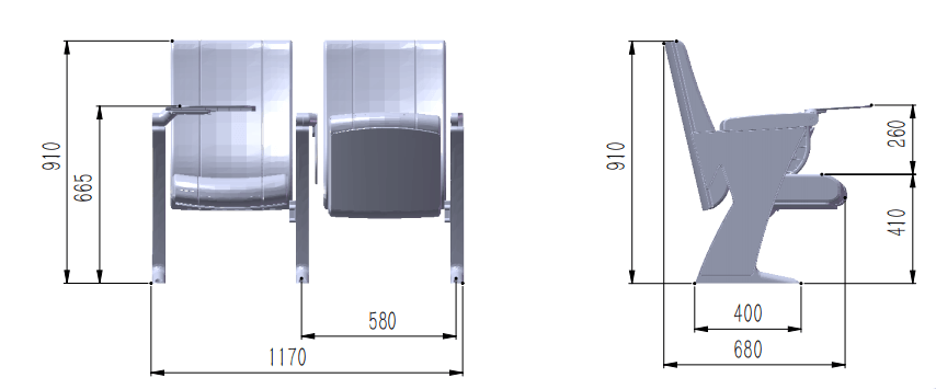 Ghế hội trường Mercury 4 Kich thuoc Ghe hoi truong Mercury