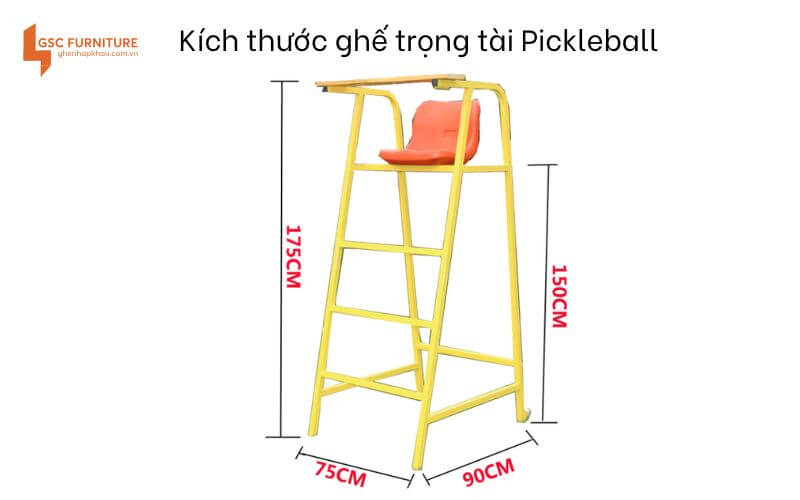 20 Mẫu ghế trọng tài Pickleball bằng nhựa, kiểu dáng đẹp 1 Kích thước ghế trọng tài Pickleball