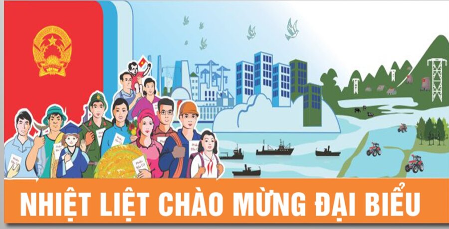 Khẩu hiệu trang trí nhà văn hóa thôn, UBND, mẫu pano đẹp 9 Pano Nhiệt liệt chào mừng Đại biểu treo ở cổng chào nhà văn hóa thôn