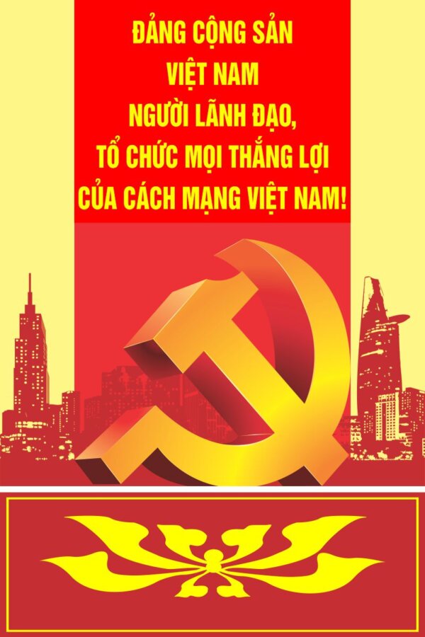 Khẩu hiệu trang trí nhà văn hóa thôn, UBND, mẫu pano đẹp 14 Pano khẩu hiệu về Đảng Việt Nam để treo trong nhà văn hóa thôn, UBND