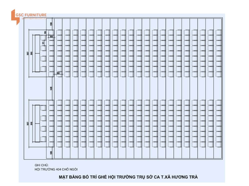 Tiêu chuẩn thiết kế hội trường 500 chỗ 9 Mặt bằng hội trường 400 ghế hội trường