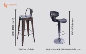 Kích thước ghế bar, 15 mẫu ghế quầy bar đẹp 4 Kích thước chiều cao của ghế bar