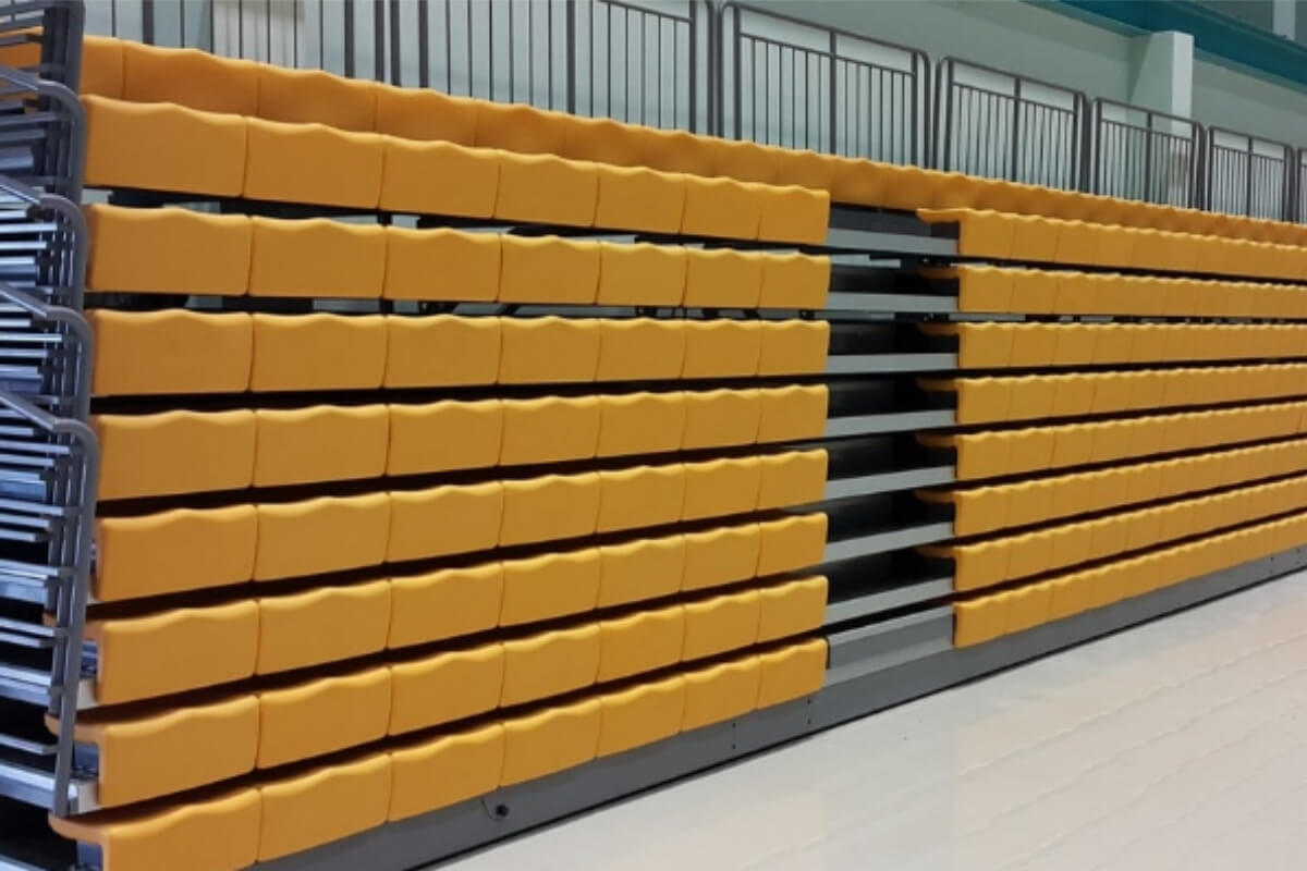 Tìm hiểu về ghế khán đài Telescopic Seating nhập khẩu Hàn Quốc 21 Chế độ xếp gọn của dòng nhựa khán đài Bench Type