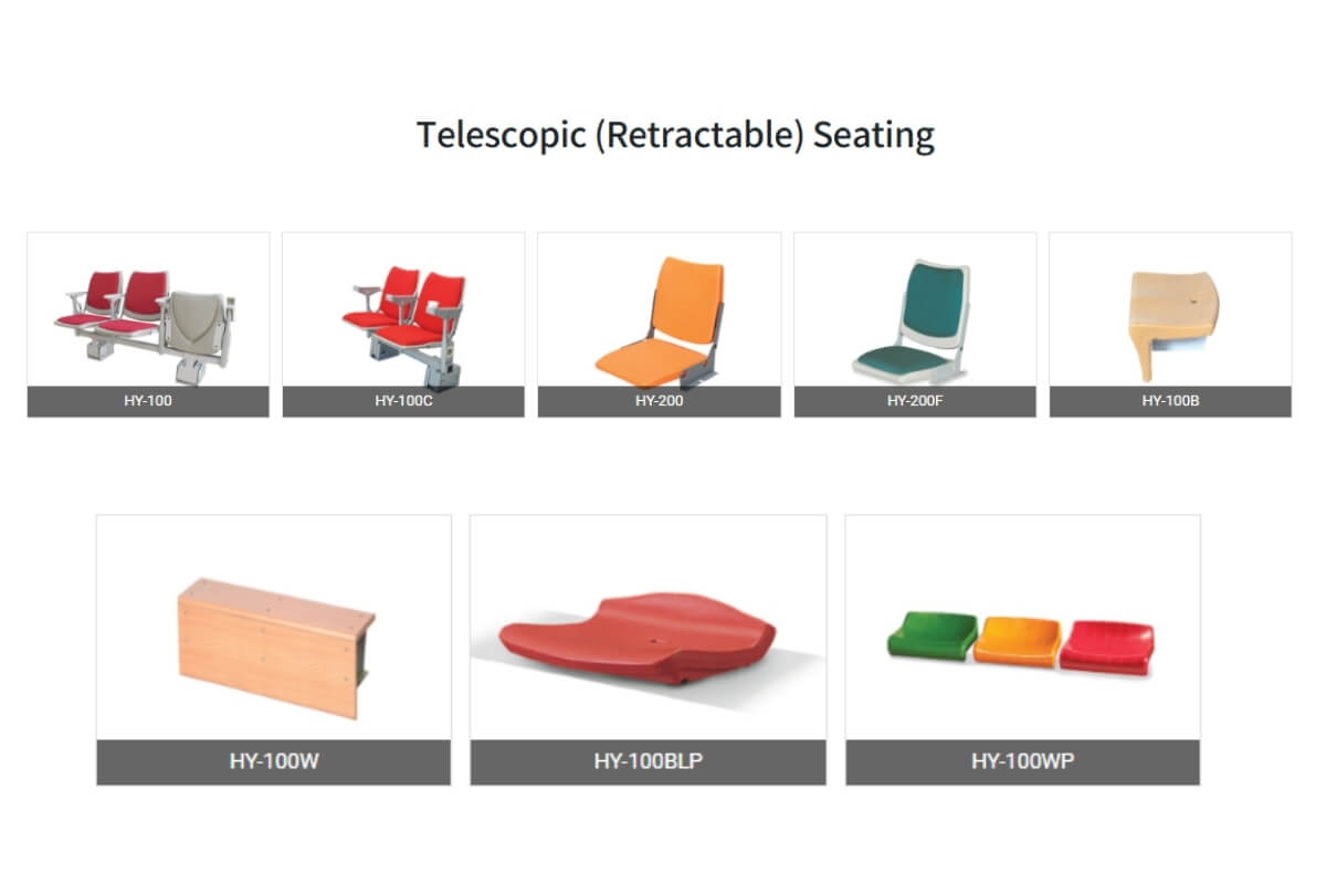 Tổng hợp mẫu ghế khán đài Retractable Seating của Hanyoo 4 Các mẫu ghế Retractable Seating của Hanyoo System