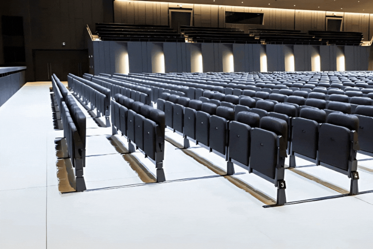 Hệ thống ghế hội trường đa năng Matrix System của Kotobuki Seating 4 Cơ chế vận hành của hệ thống ghế hội trường đa năng Matrix System