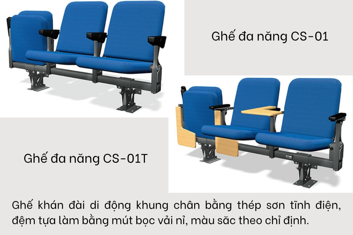 Tìm hiểu hệ thống ghế khán đài đa năng Retractable của Kotobuki Seating 9 Ghế khán đài di động khung chân bằng thép sơn tĩnh điện