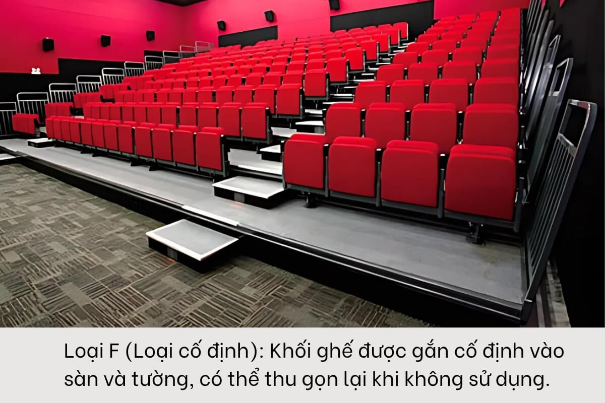 Tìm hiểu hệ thống ghế khán đài đa năng Retractable của Kotobuki Seating 5 Loại F (Loại cố định)