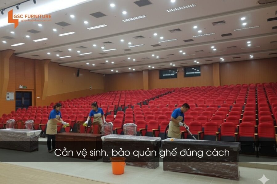 Hướng dẫn bảo quản, vệ sinh ghế hội trường luôn như mới 1 Cần vệ sinh, bảo quản ghế đúng cách