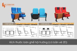 Kích thước bàn ghế hội trường, có bản vẽ kỹ thuật chi tiết 1 Kích thước bàn ghế hội trường, có bản vẽ 2D chi tiết