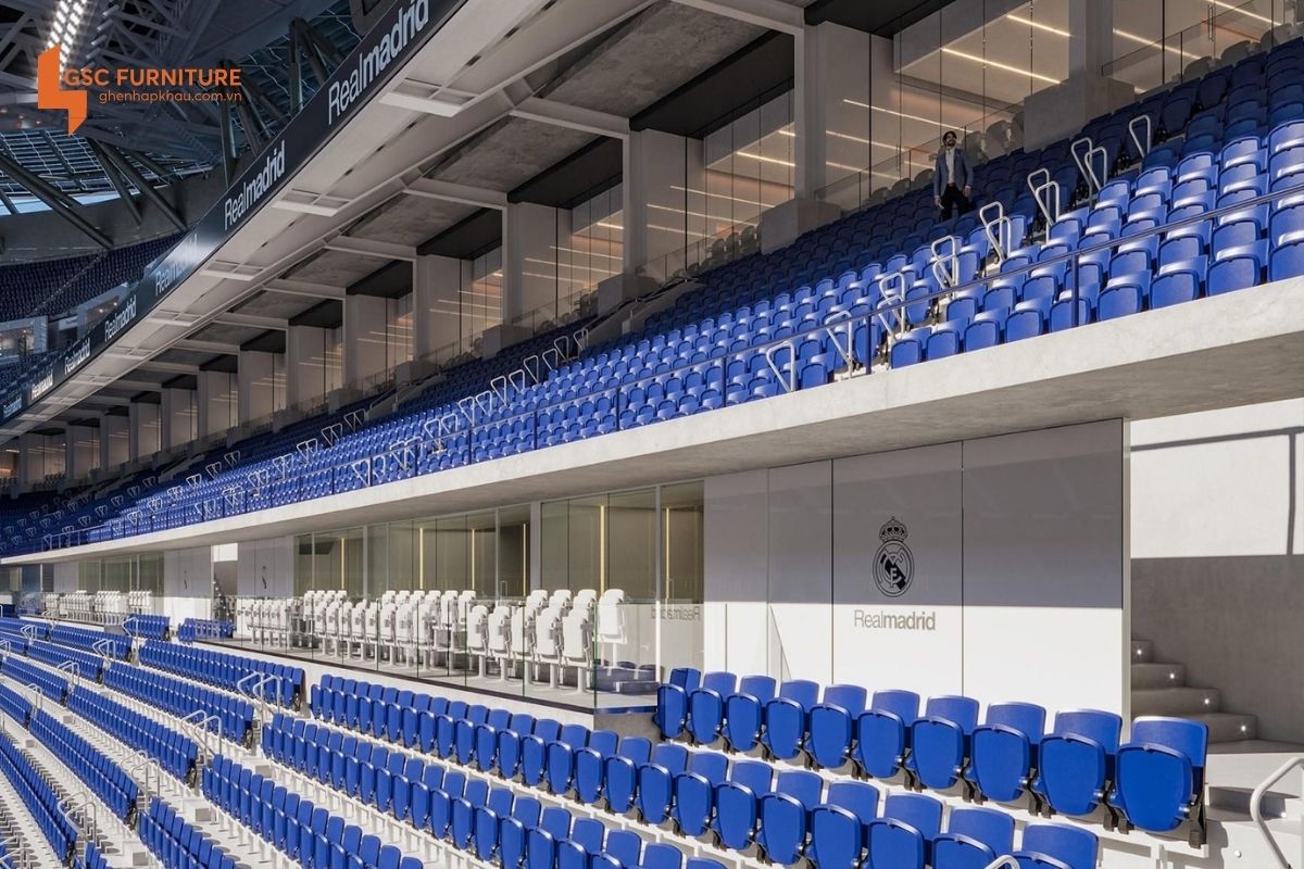 Các hàng ghế thường của sân vận động Santiago Bernabéu