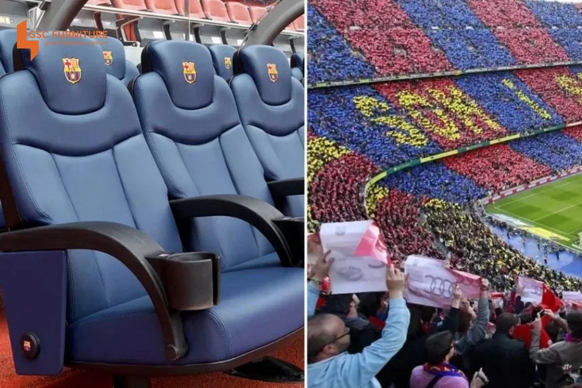 Hình ảnh thực tế về ghế sân vận động VIP tại Spotify Cam Nou