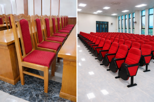 ghế hội trường khung gỗ và khung sắt