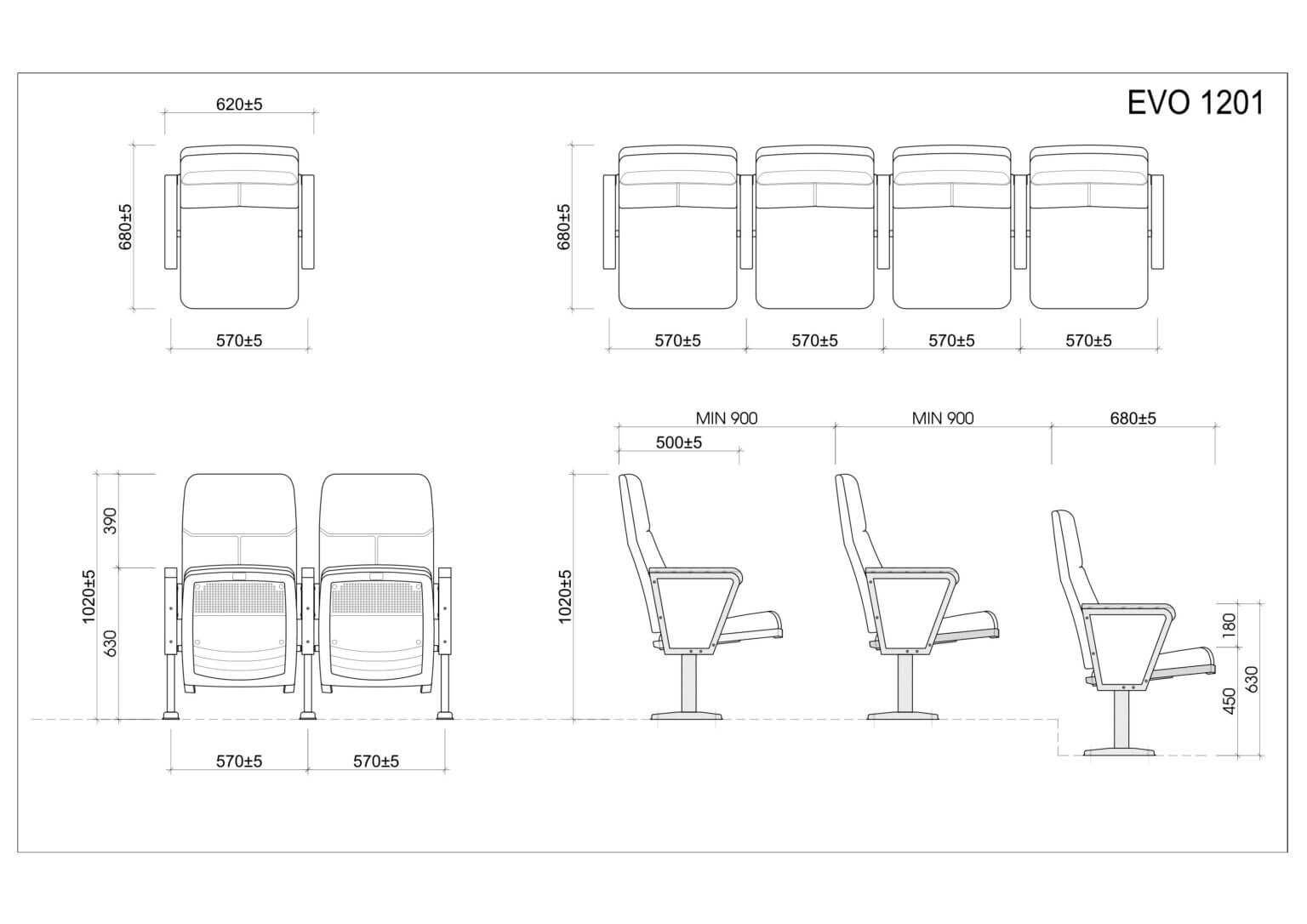 kích thước ghế hội trường