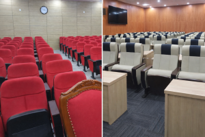 ghế hội trường da và nỉ