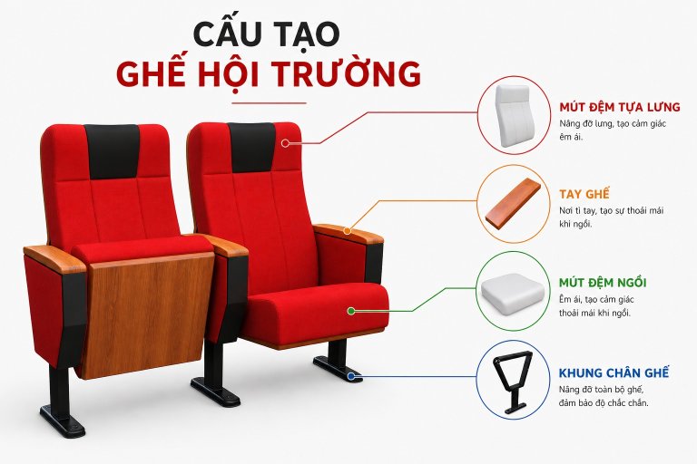 cấu tạo ghế hội trường