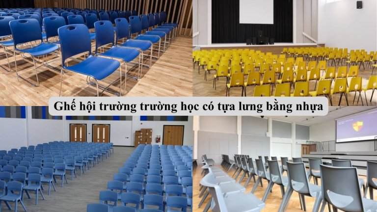 Ghế hội trường tựa lưng nhựa cho trường học
