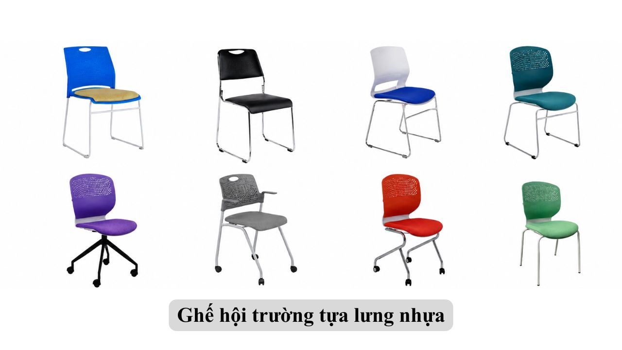 Các mẫu ghế hội trường tựa nhựa cho trường học
