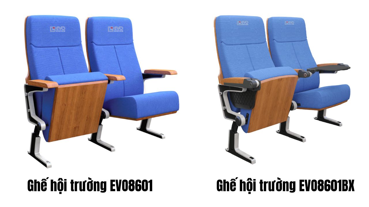 Cách Chọn Ghế Hội Trường Cho Trung Tâm Hội Nghị Chuẩn Nhất 2026 5 Ghế hội trường EVO8601 và EVO8601BX